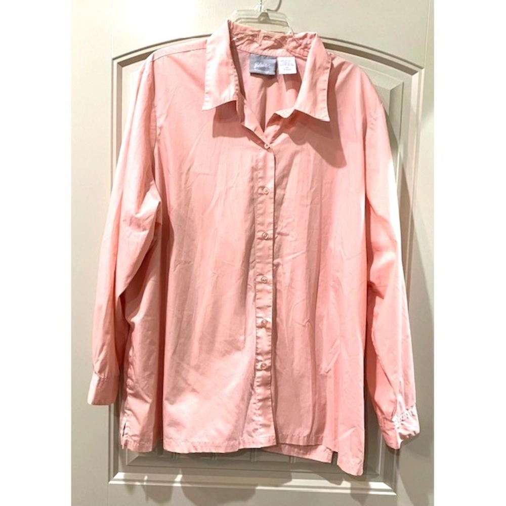 Ladies Blair Long Sleeve Shirt / Blouse Size 3X Peach / Light Orange "AS IS"